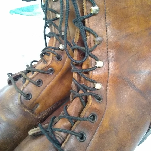 Durango Combat Boots Brown Leather Men\'s Loop Lace Up Size 13D main image 5
